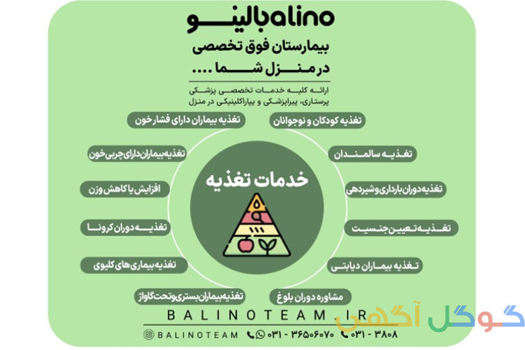 خدمات تغذیه در منزل در اصفهان