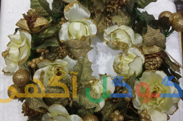حلقه گل مصنوعی طلایی