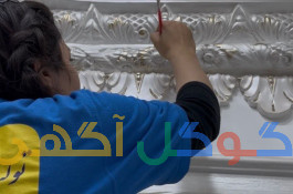 پتینه کاری ورق طلای گچبری تبریزباتیم هنری طرح آران